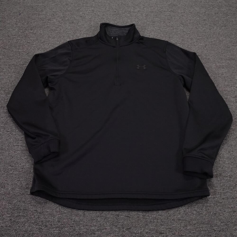 Under Armour ColdGear Pullover Mens Large Black 1/4 Zip Fleece Base Layer Top